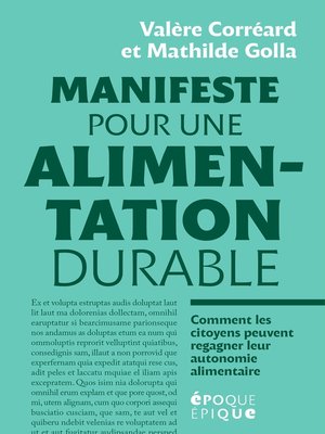 cover image of Manifeste pour une alimentation durable